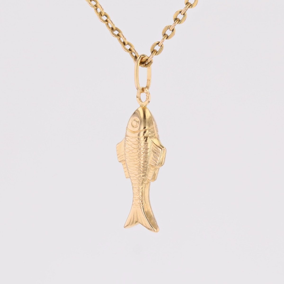 Pendentif or jaune poisson-photo-4