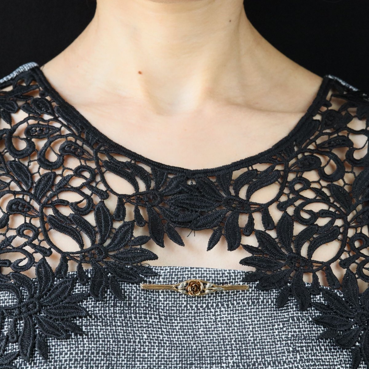 Broche barrette bouton de rose-photo-2