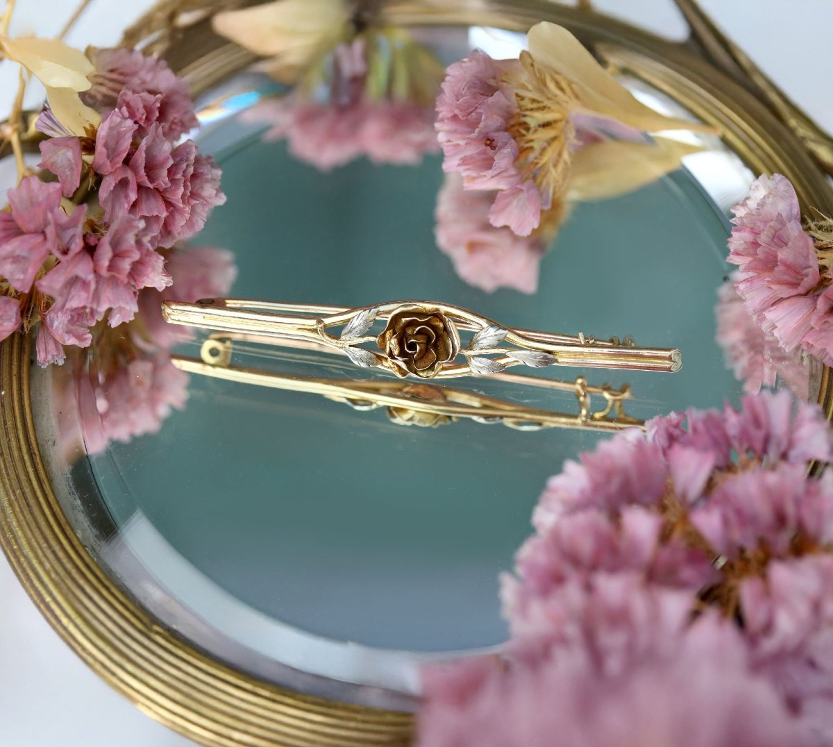 Broche barrette bouton de rose-photo-3