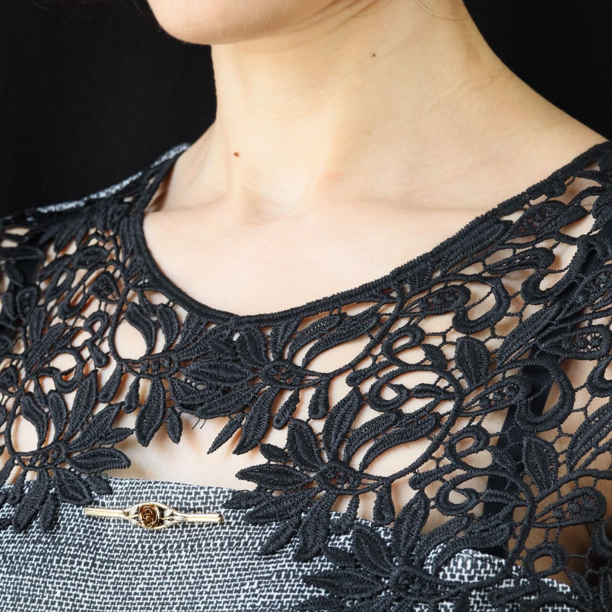 Broche barrette bouton de rose-photo-2