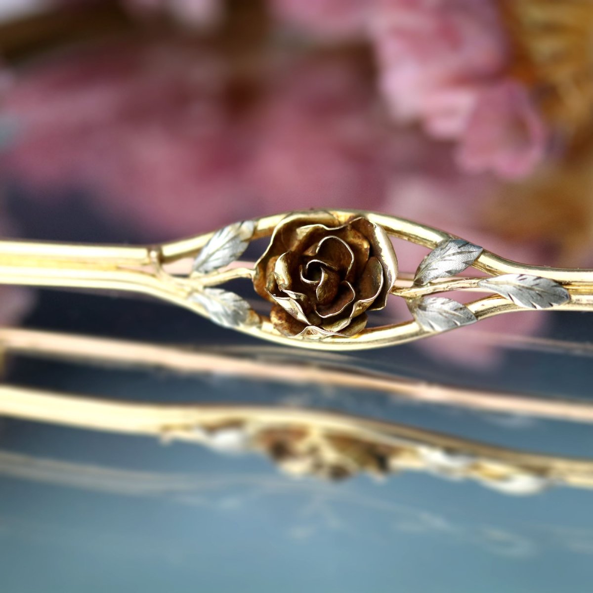 Broche barrette bouton de rose-photo-3