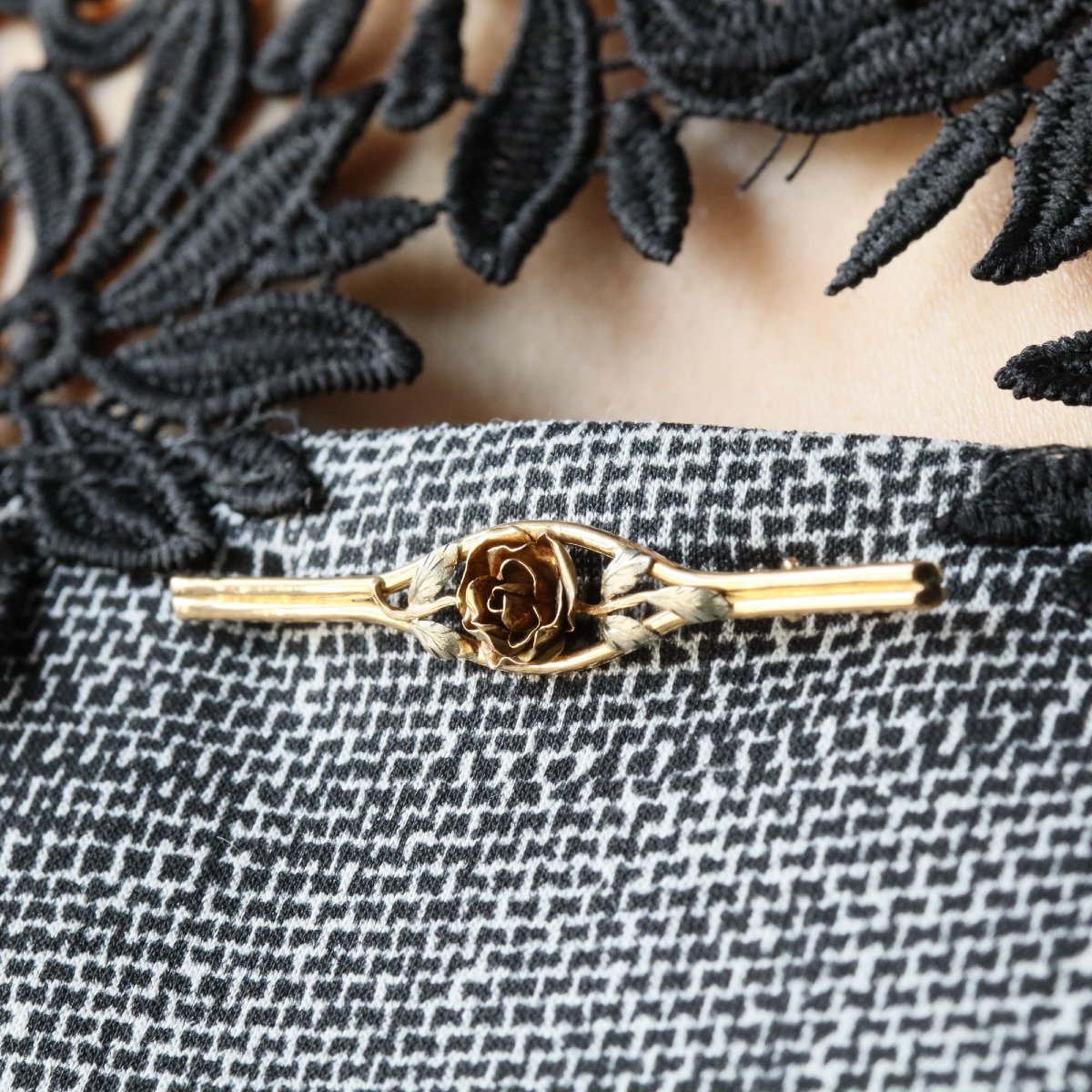 Broche barrette bouton de rose-photo-4