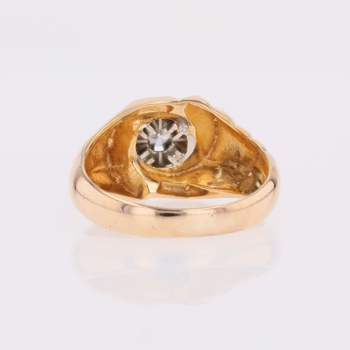 Rose Gold Diamond Gadrooned Ring-photo-3