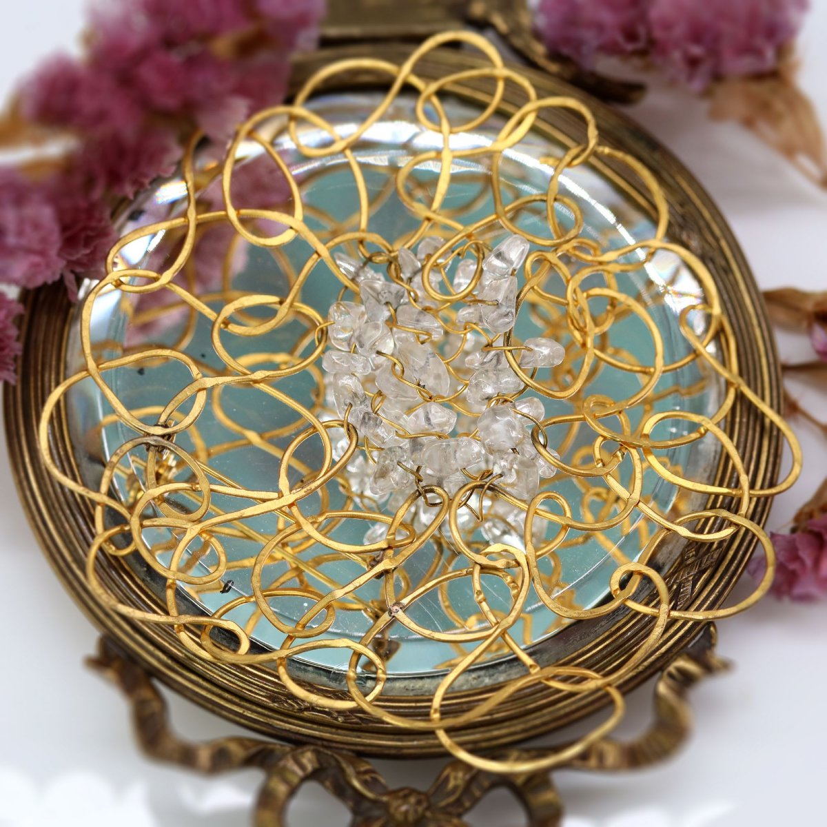 Grande broche ornementale métal doré-photo-3