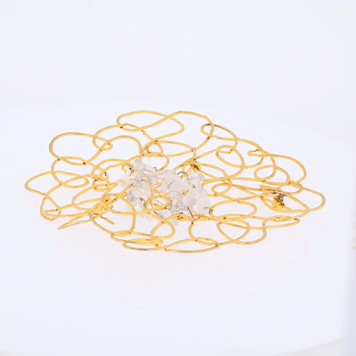 Grande broche ornementale métal doré-photo-4