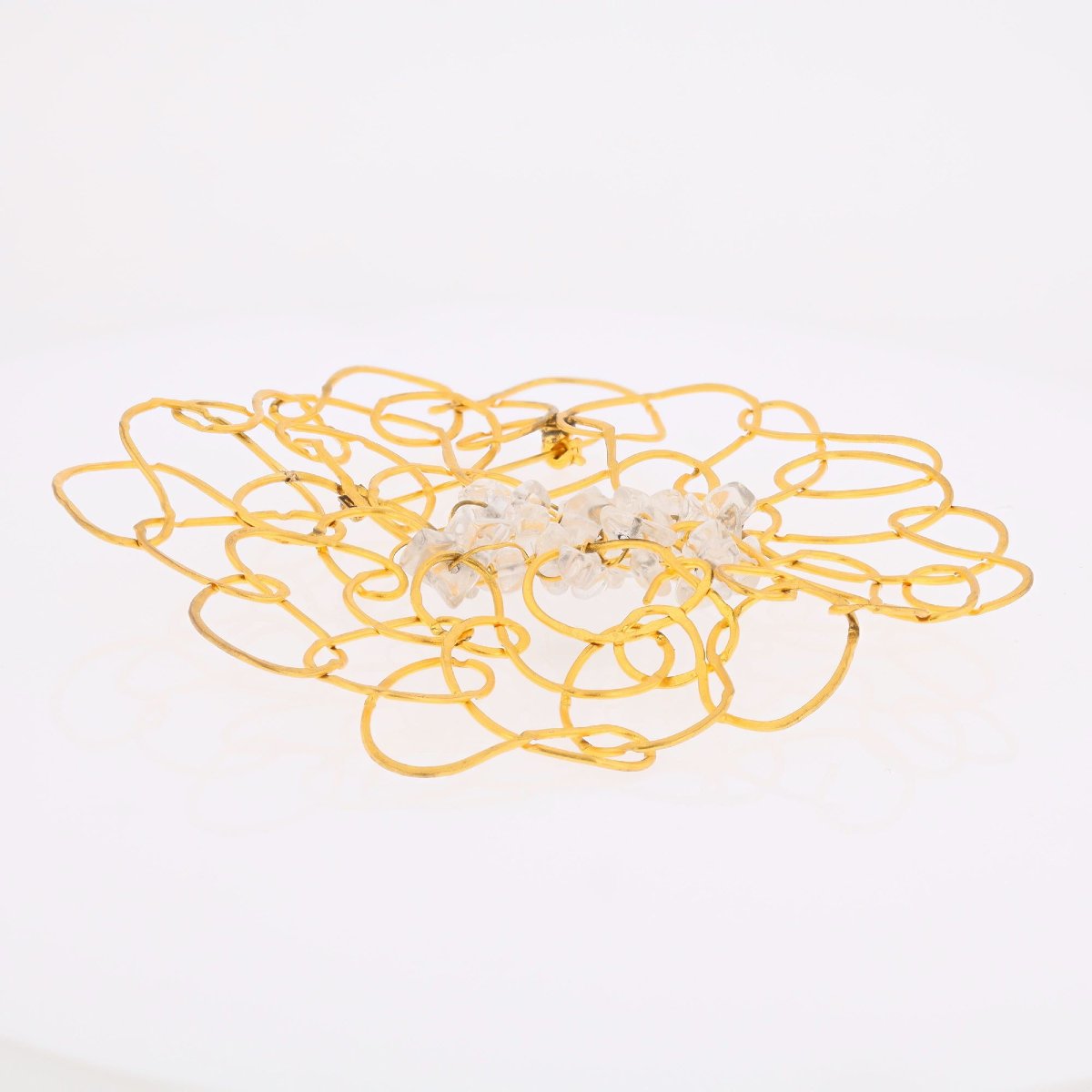 Grande broche ornementale métal doré-photo-1