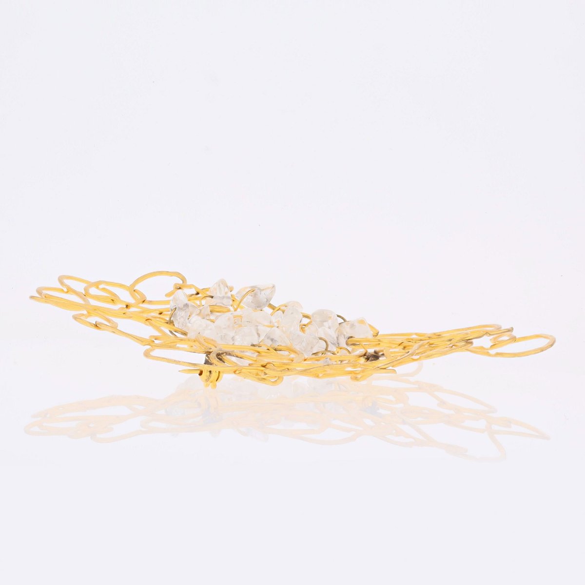 Grande broche ornementale métal doré-photo-6