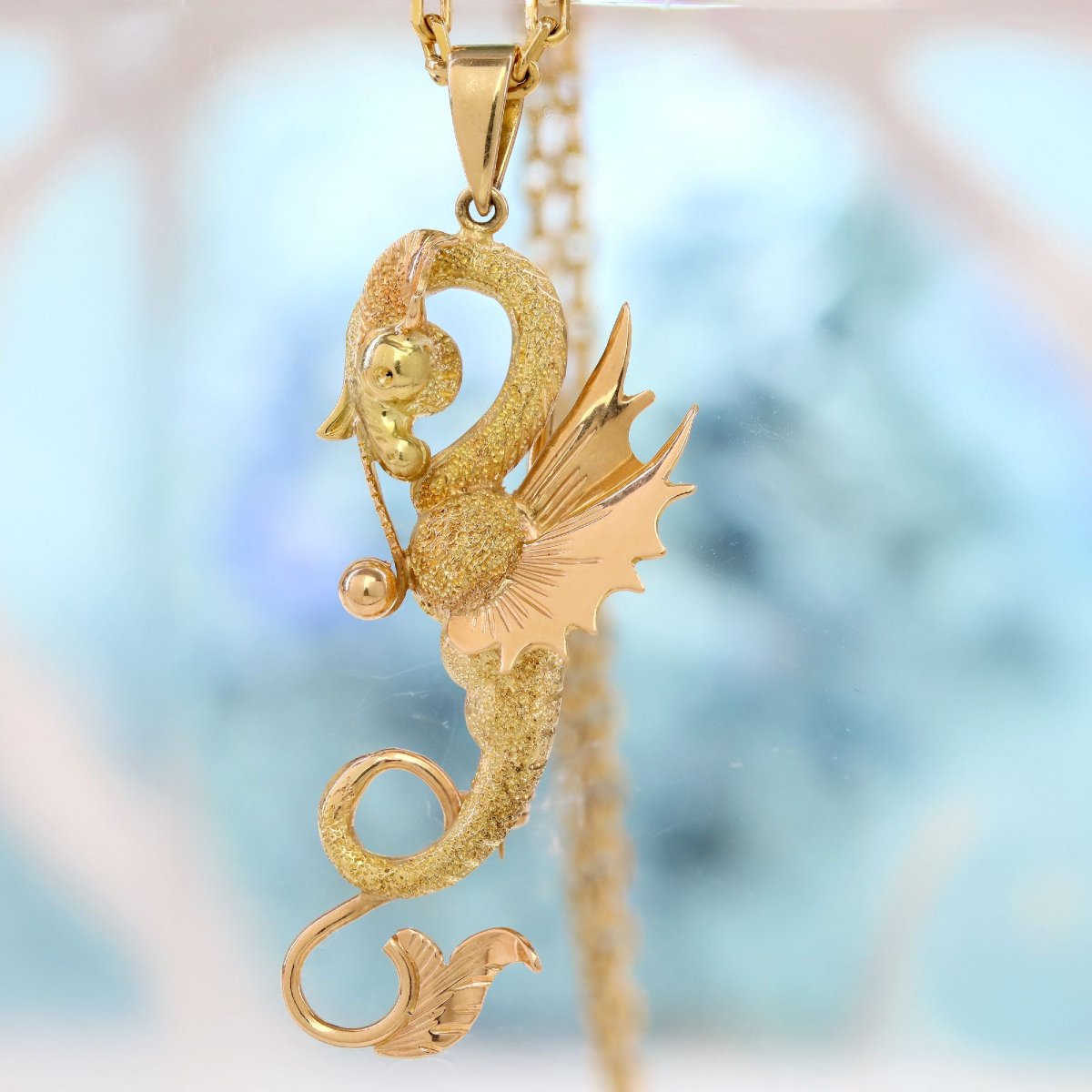 Broche pendentif dragon deux ors-photo-3