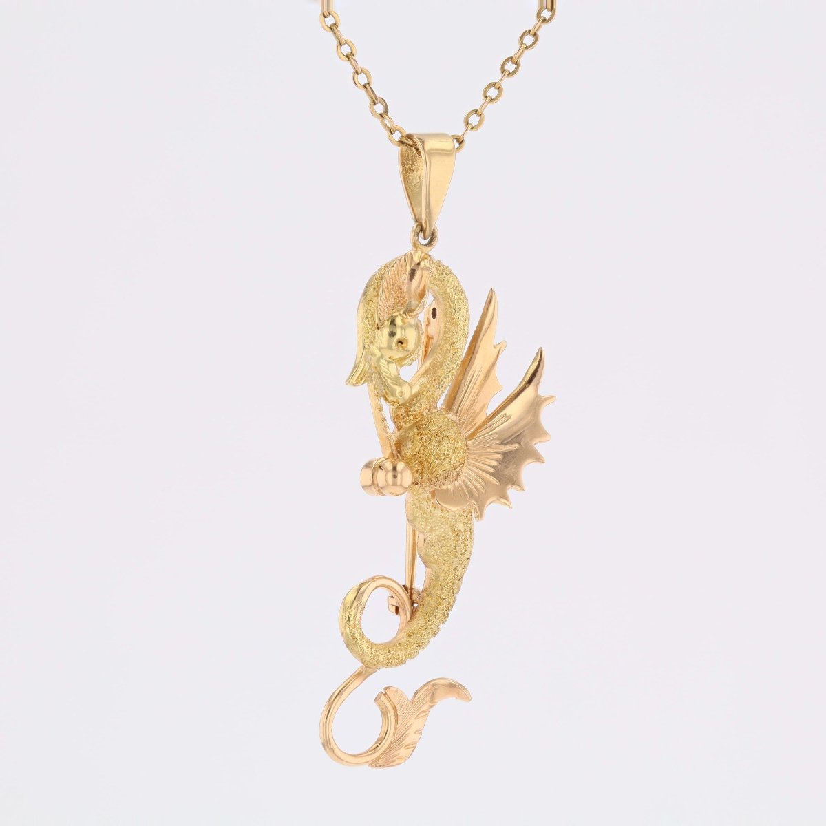 Broche pendentif dragon deux ors-photo-1