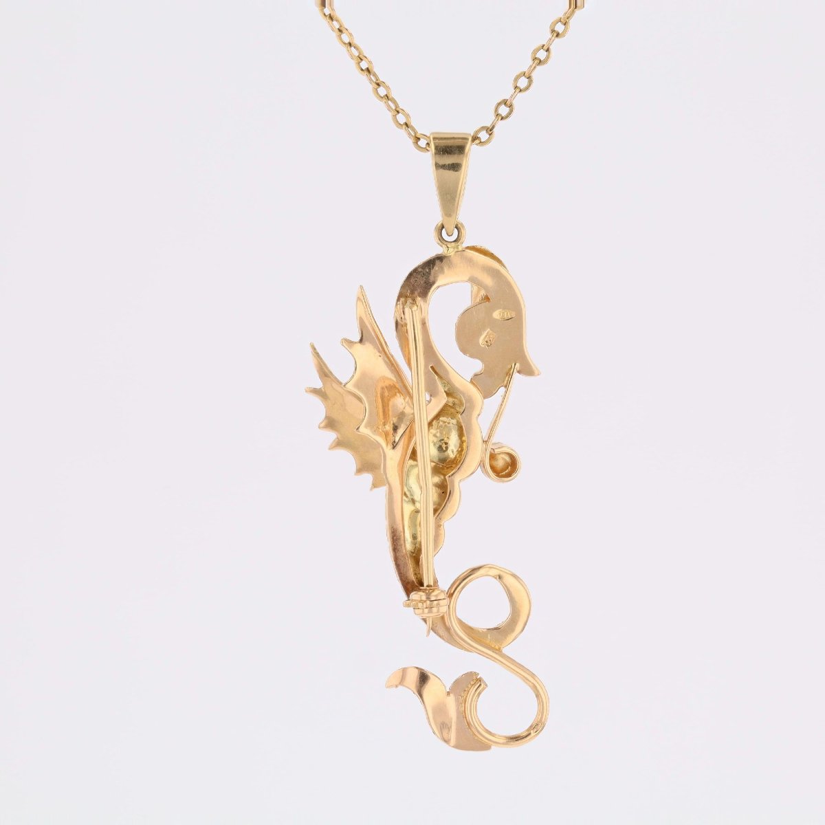 Broche pendentif dragon deux ors-photo-2