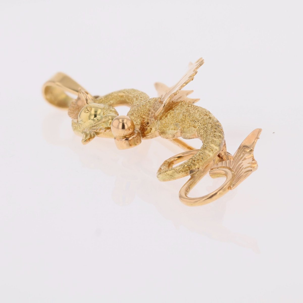 Broche pendentif dragon deux ors-photo-6