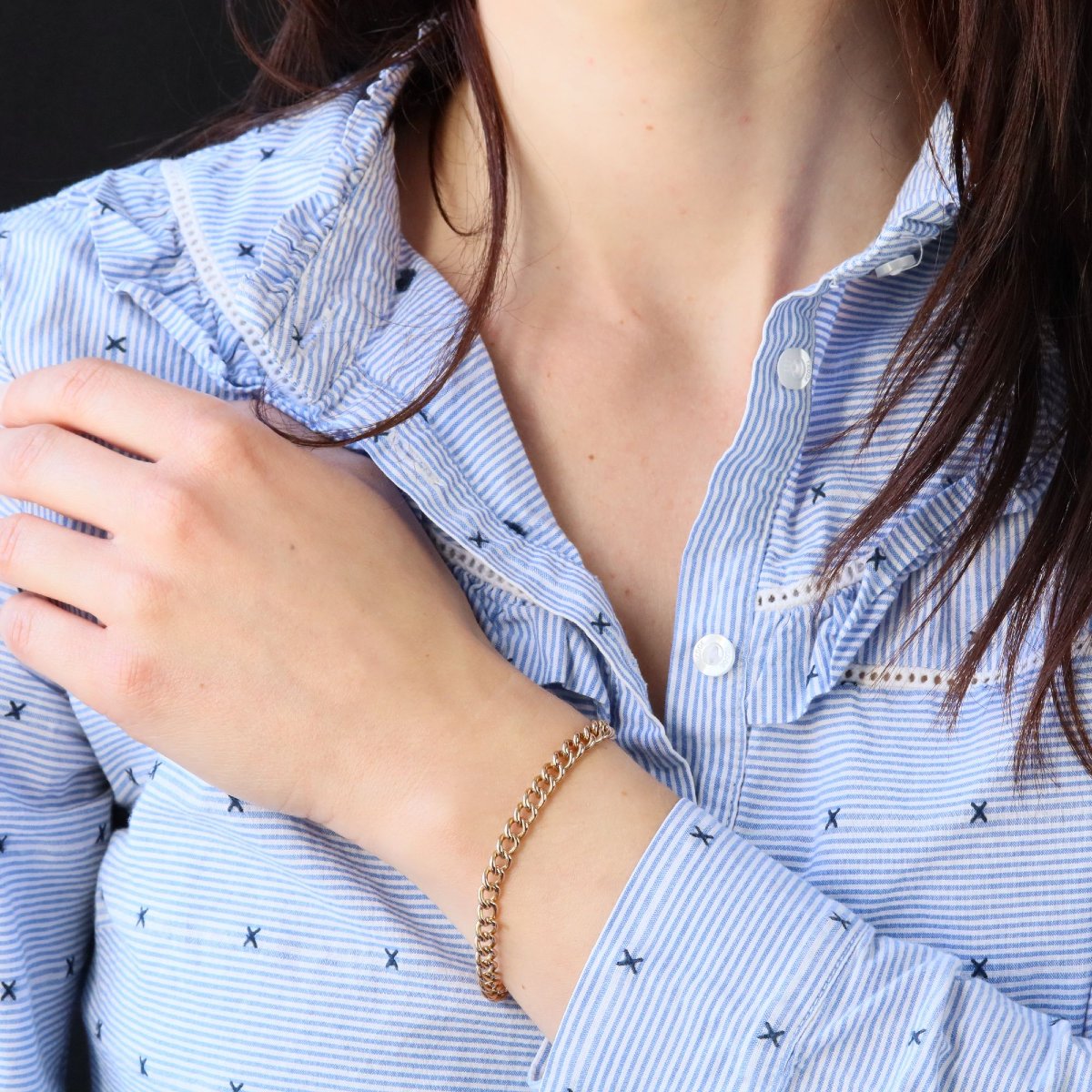 Bracelet maille gourmette or rose-photo-2