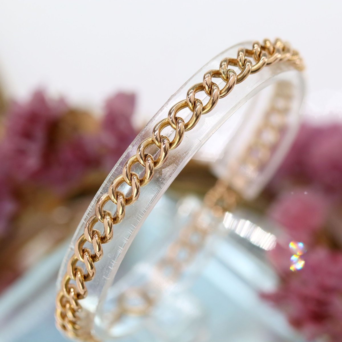 Bracelet maille gourmette or rose-photo-3