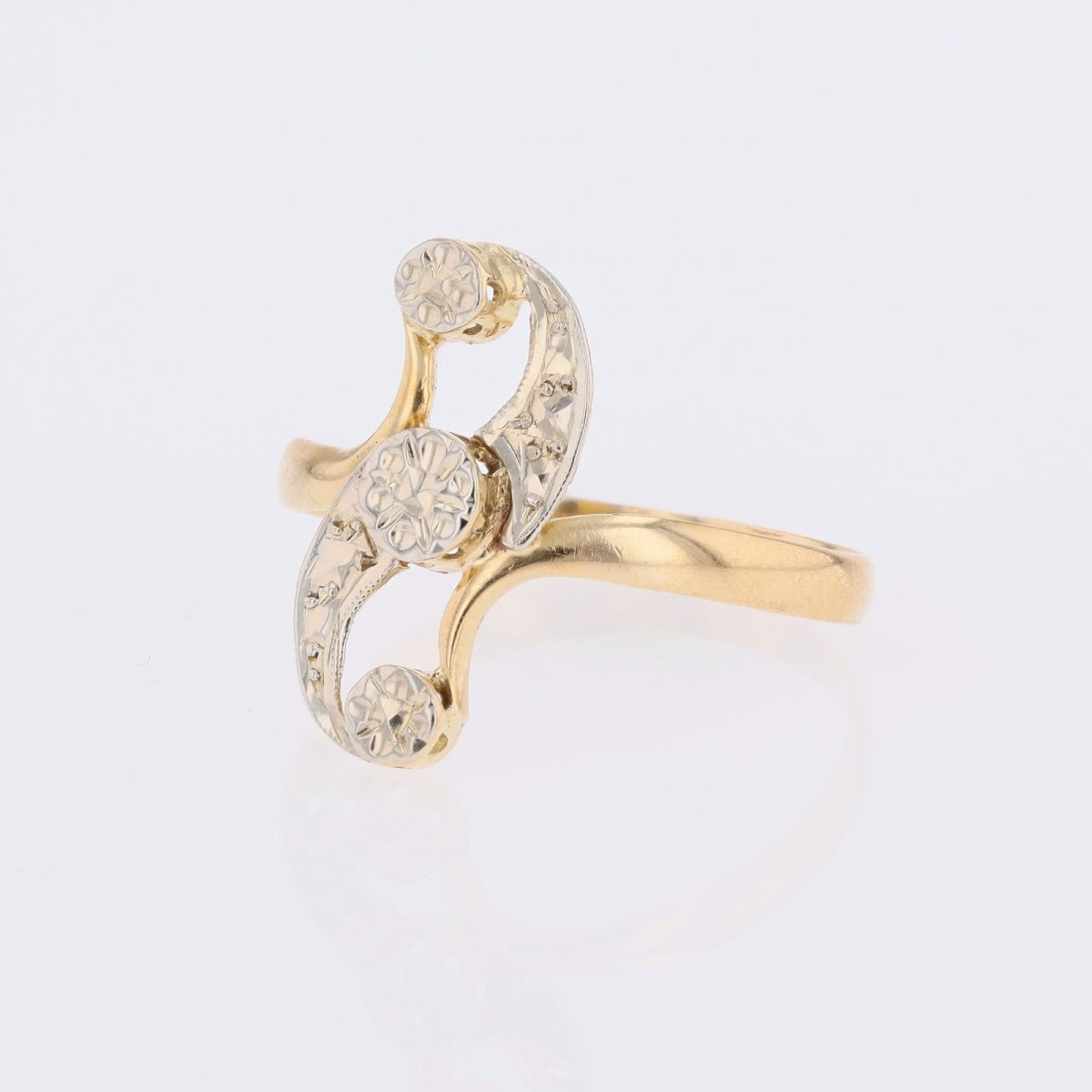 Antique Two-gold Volutes Ring-photo-4