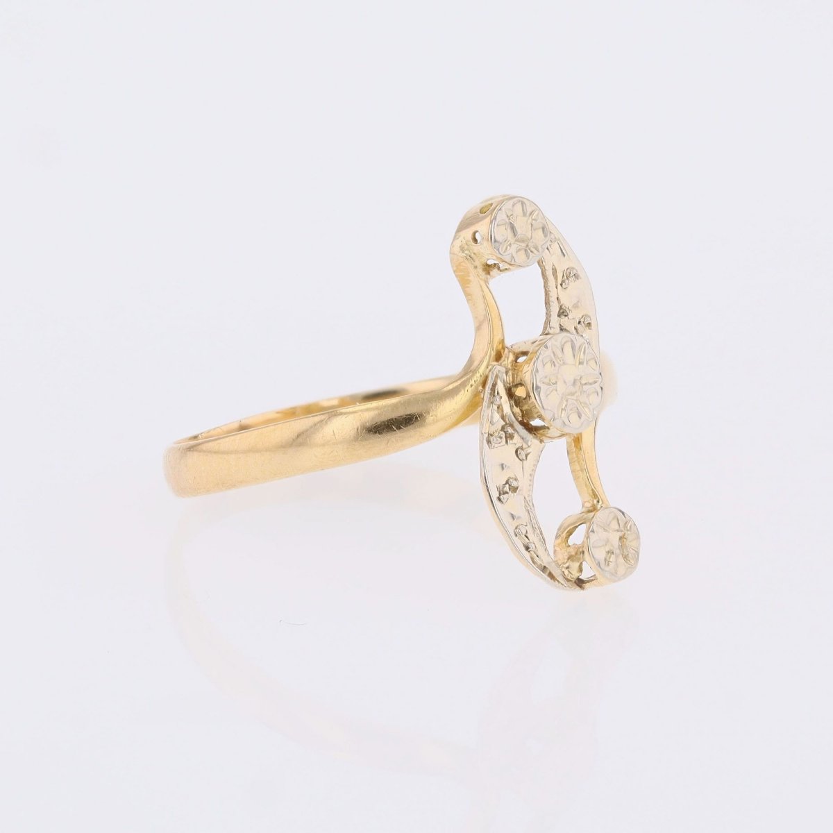 Antique Two-gold Volutes Ring-photo-1