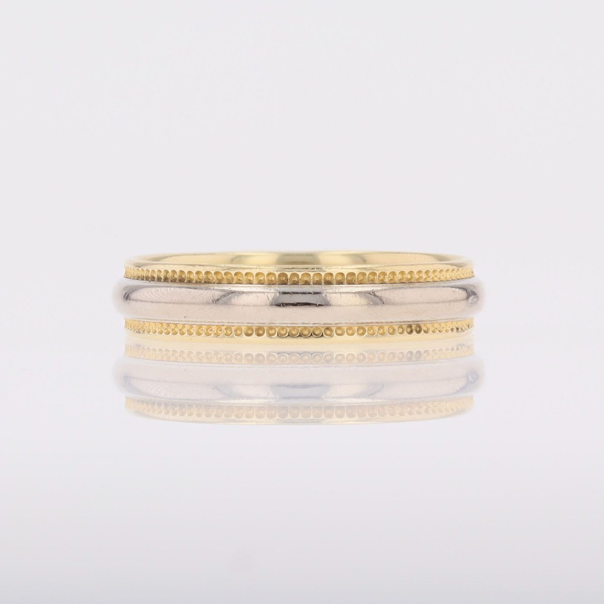 Two-tone Chased Wedding Band-photo-1