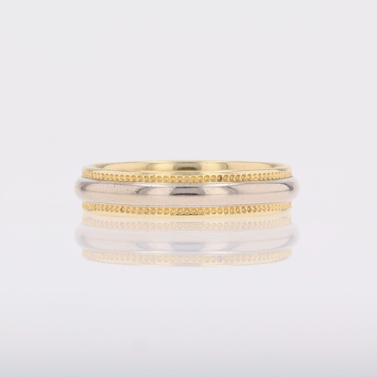 Two-tone Chased Wedding Band-photo-4