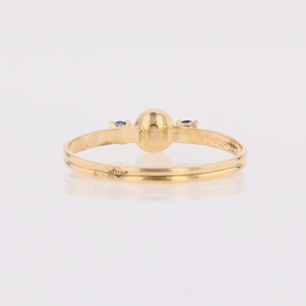 Gold Ring Cultured Pearl Sapphires-photo-5