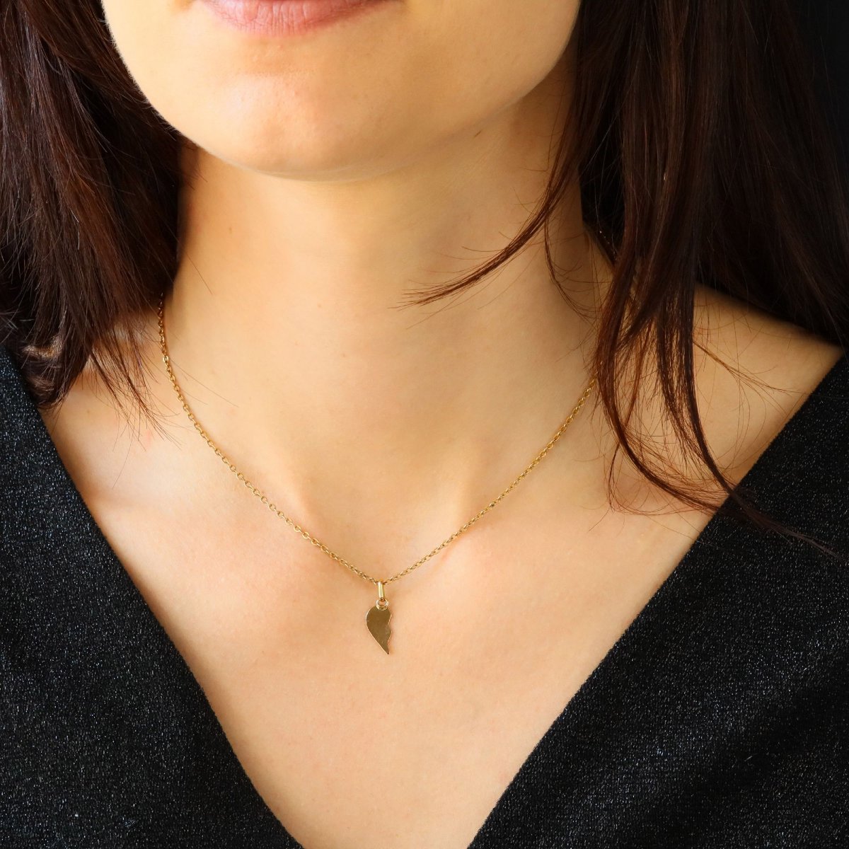 Pendant Charm Half Heart Gold-photo-2