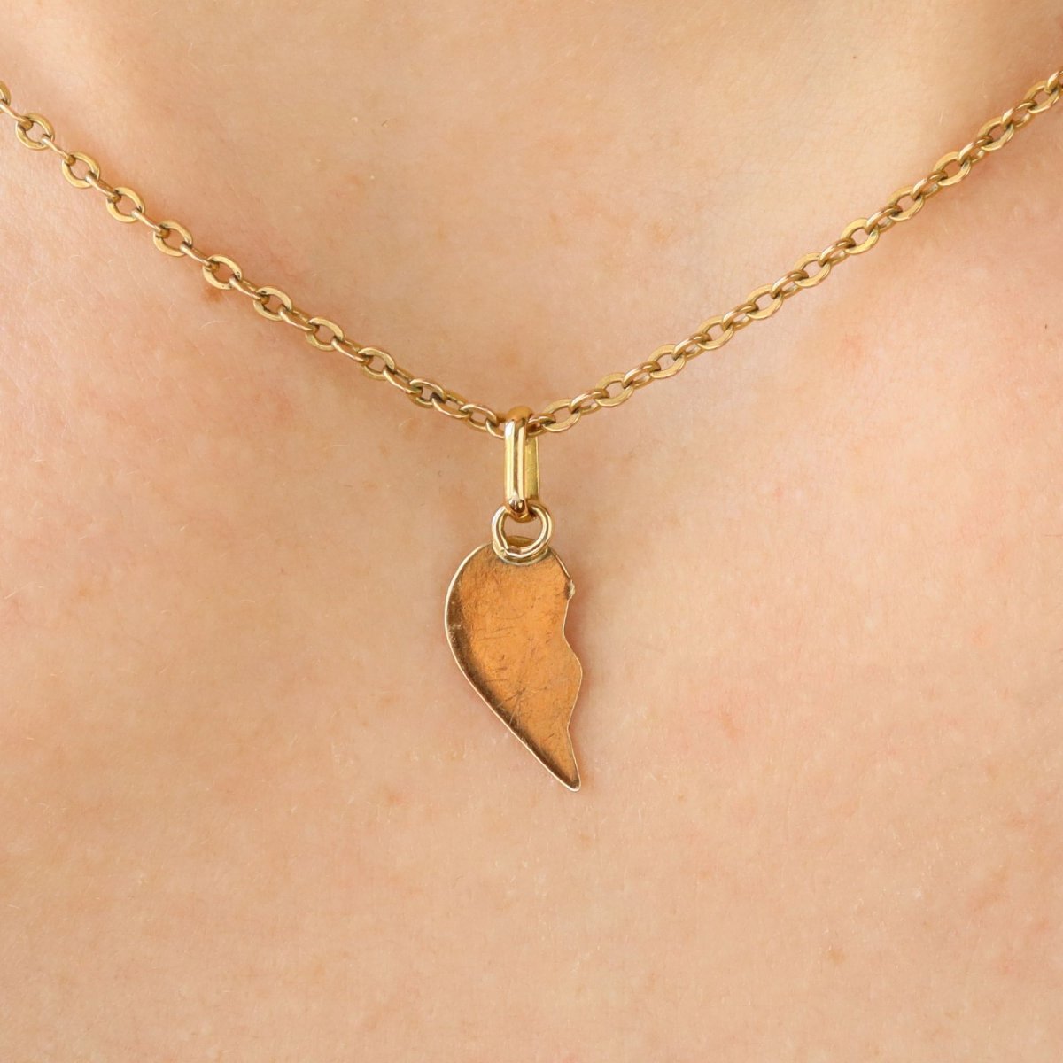 Pendant Charm Half Heart Gold-photo-2