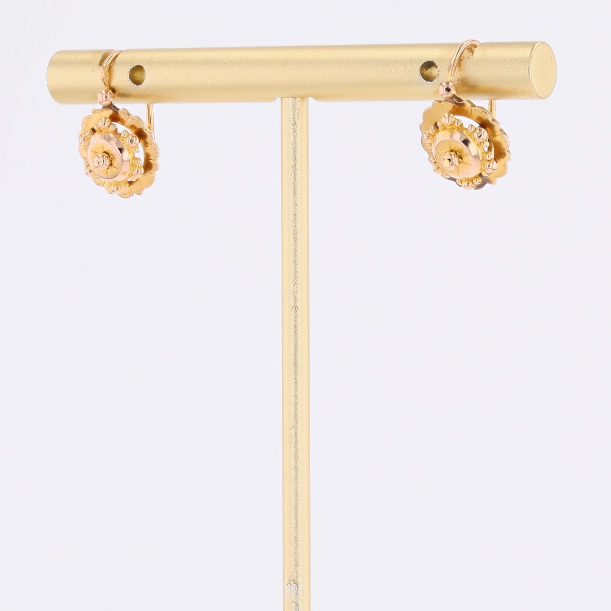 Rose Gold Flower Beaded Sleepers-photo-4