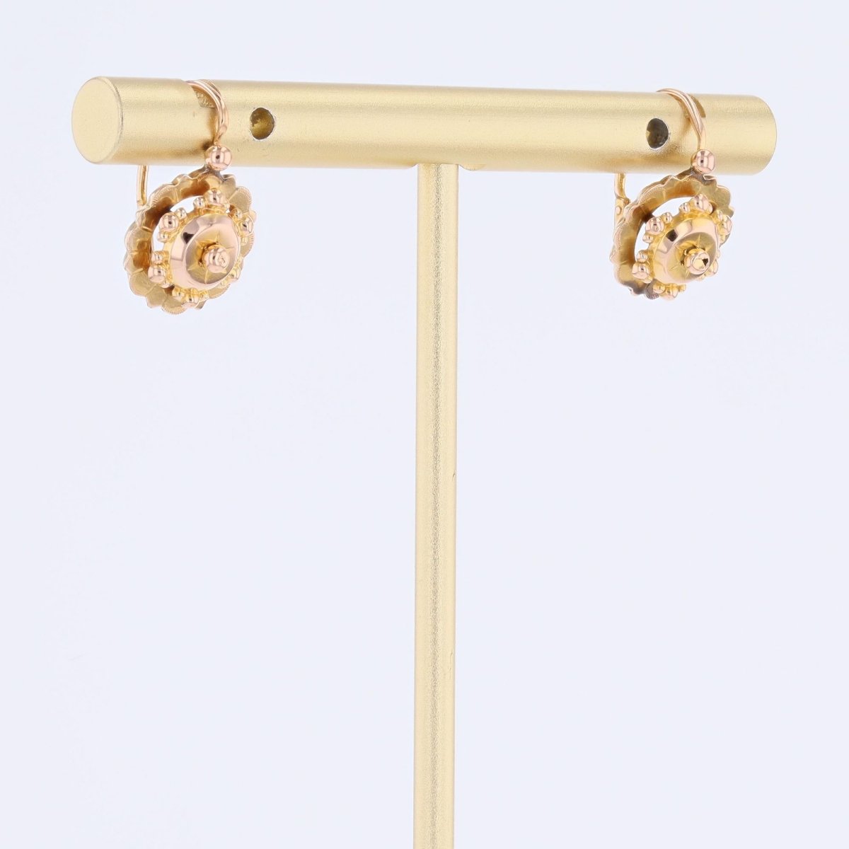 Rose Gold Flower Beaded Sleepers-photo-1