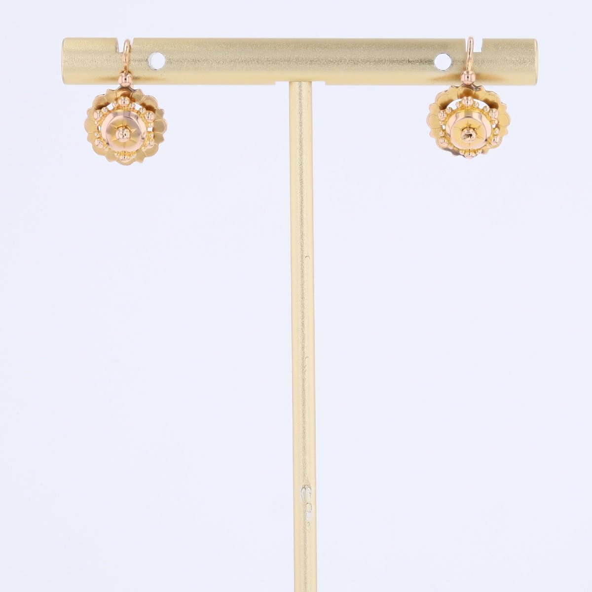 Rose Gold Flower Beaded Sleepers-photo-4