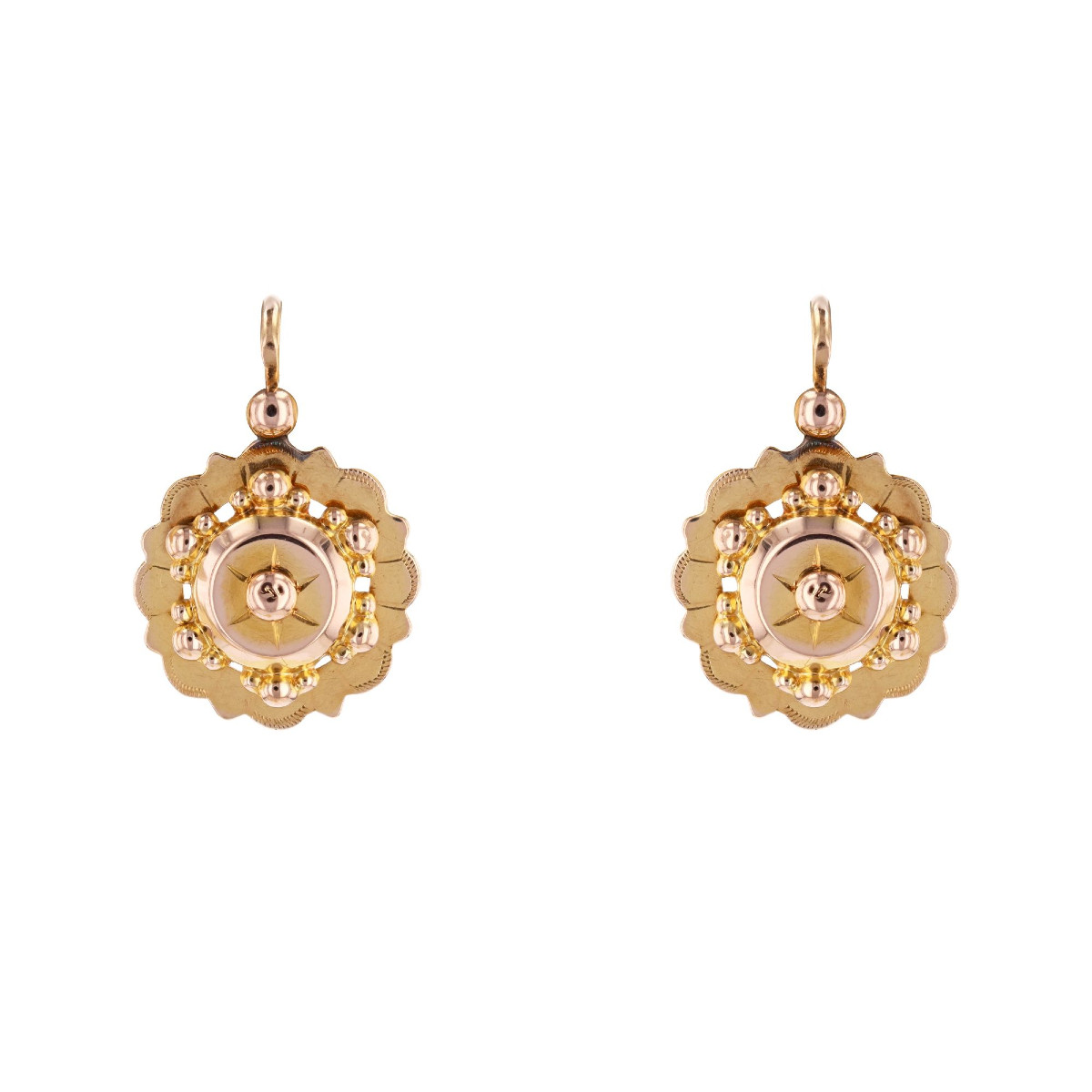 Rose Gold Flower Beaded Sleepers