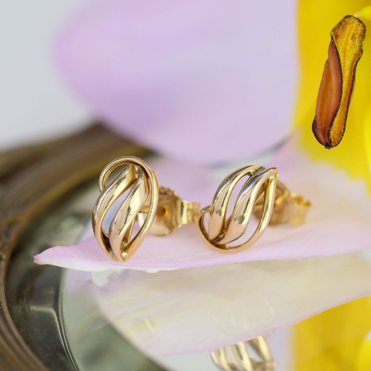 Second-hand Yellow Gold Earrings-photo-3