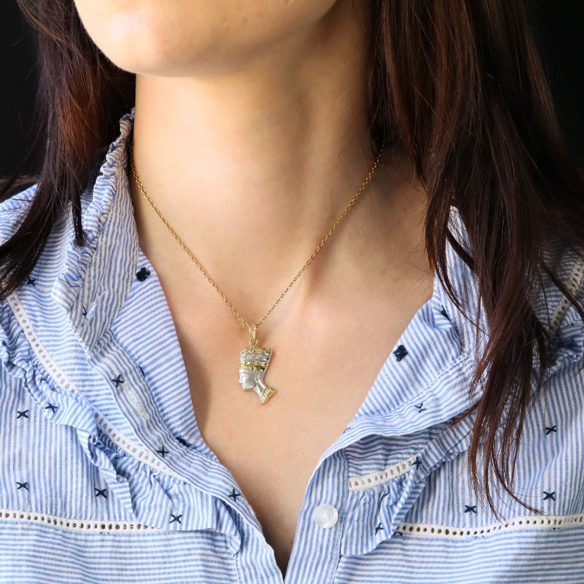Egyptian Pendant 2 Gold Diamonds-photo-2