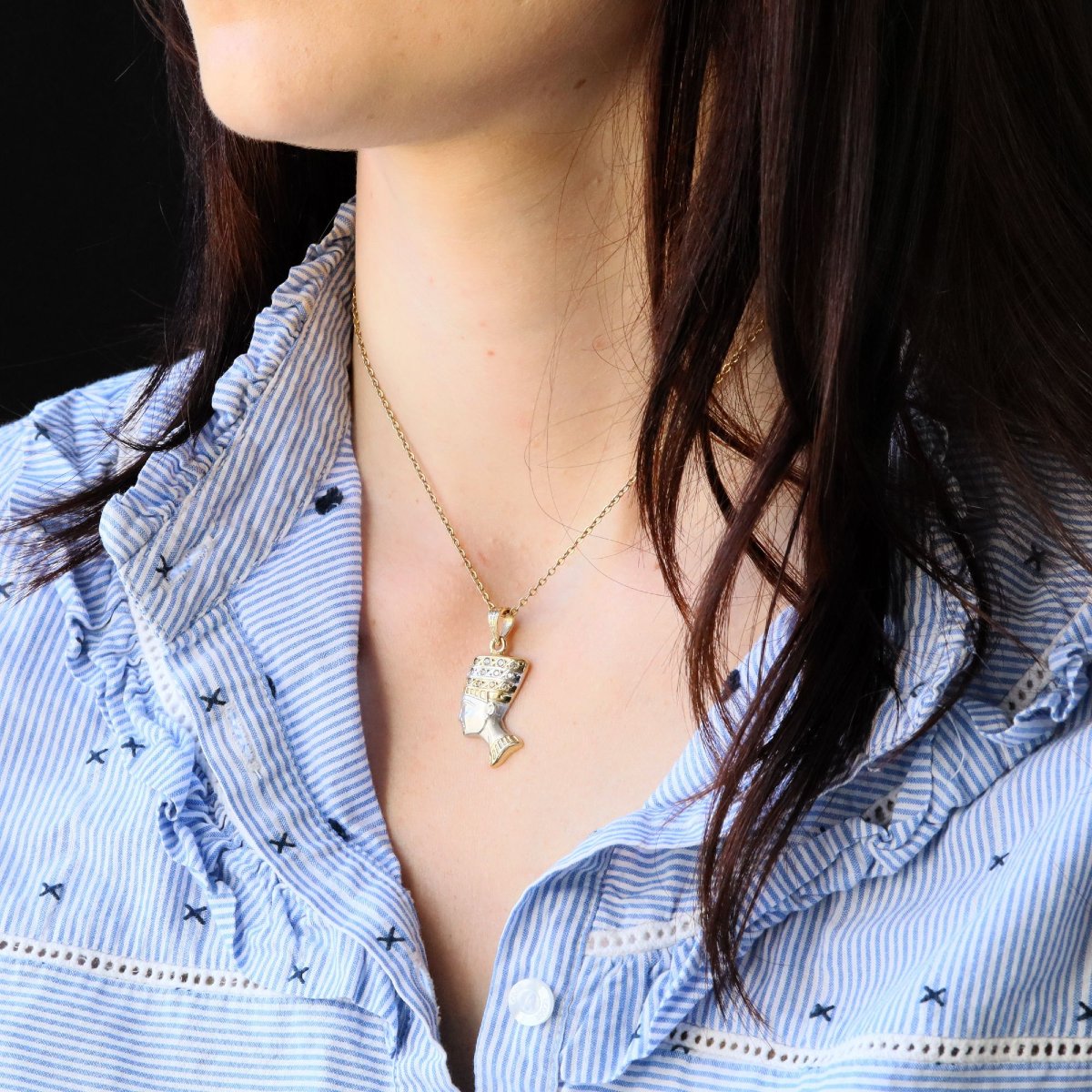 Egyptian Pendant 2 Gold Diamonds-photo-2