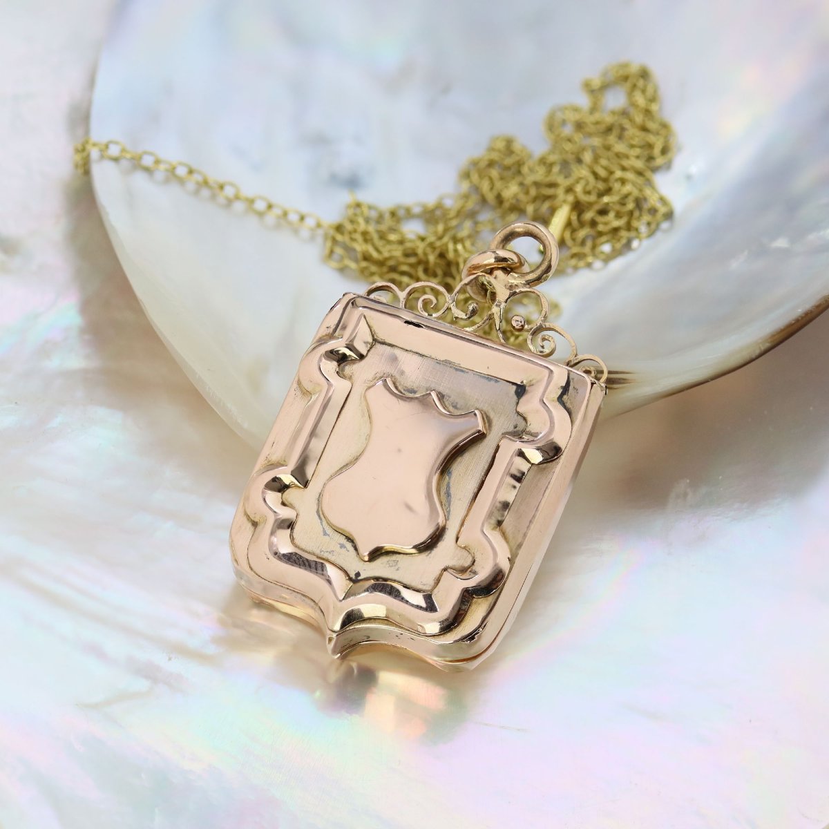 Antique Medallion With Rose Gold Escutcheon-photo-3