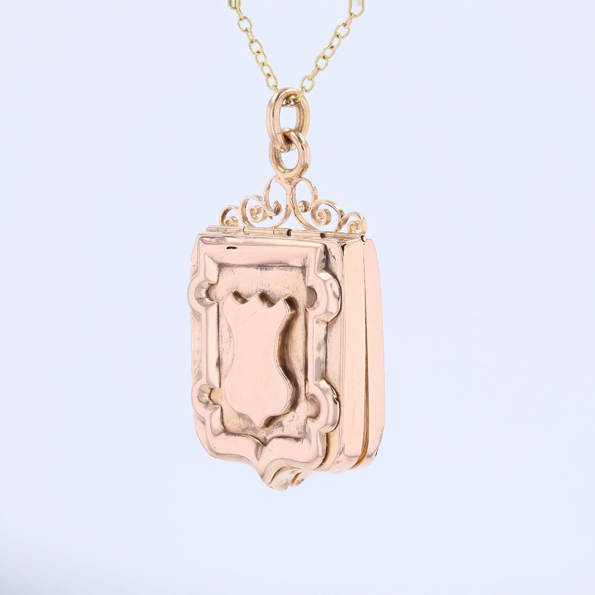 Antique Medallion With Rose Gold Escutcheon-photo-4