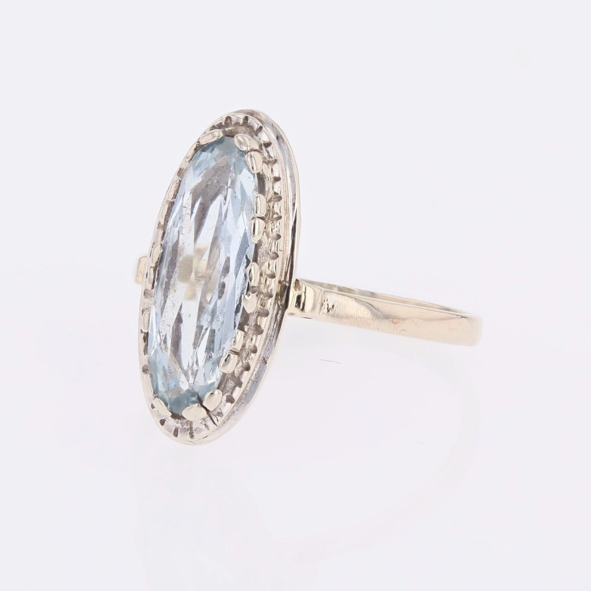Antique Oval Aquamarine Ring-photo-4