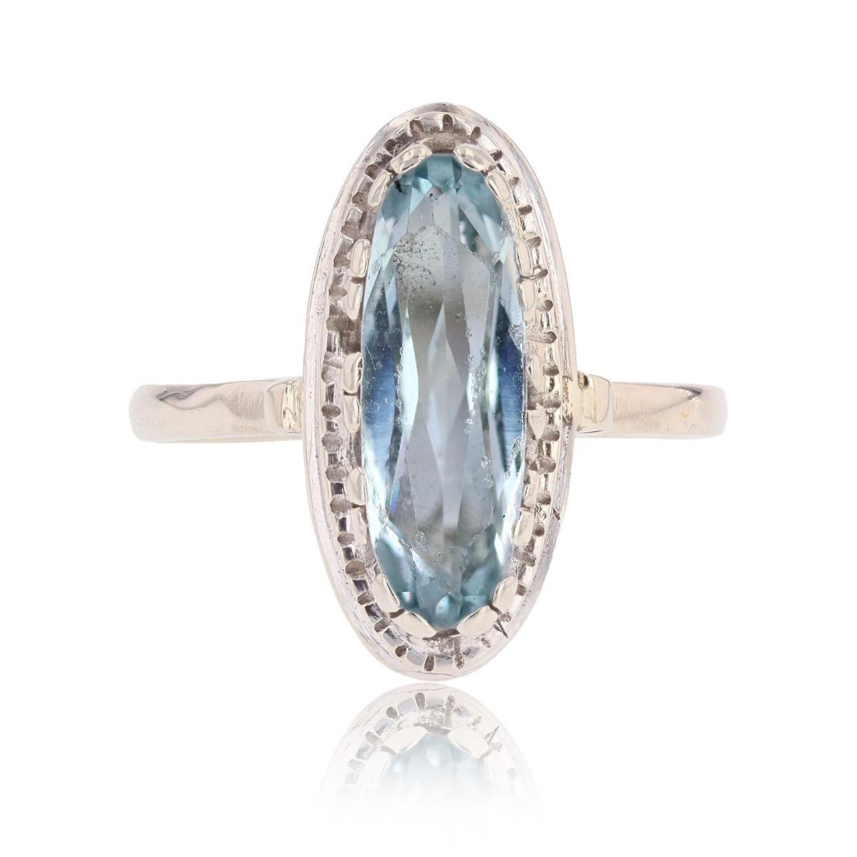 Antique Oval Aquamarine Ring