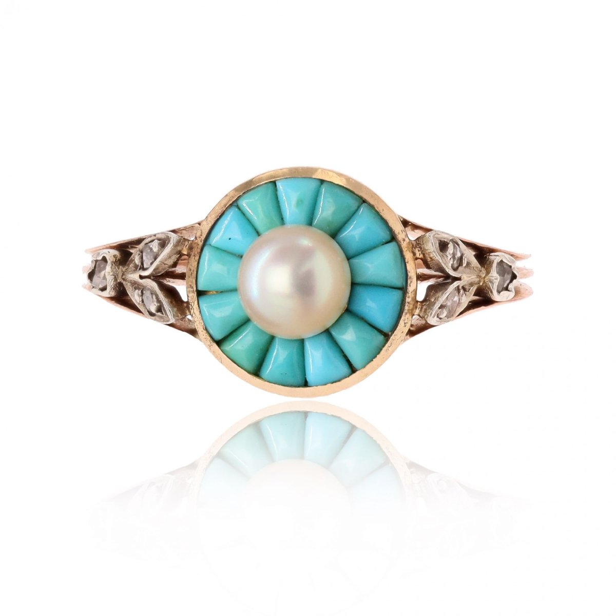 Antique Turquoise, Pearls And Diamonds Set-photo-4