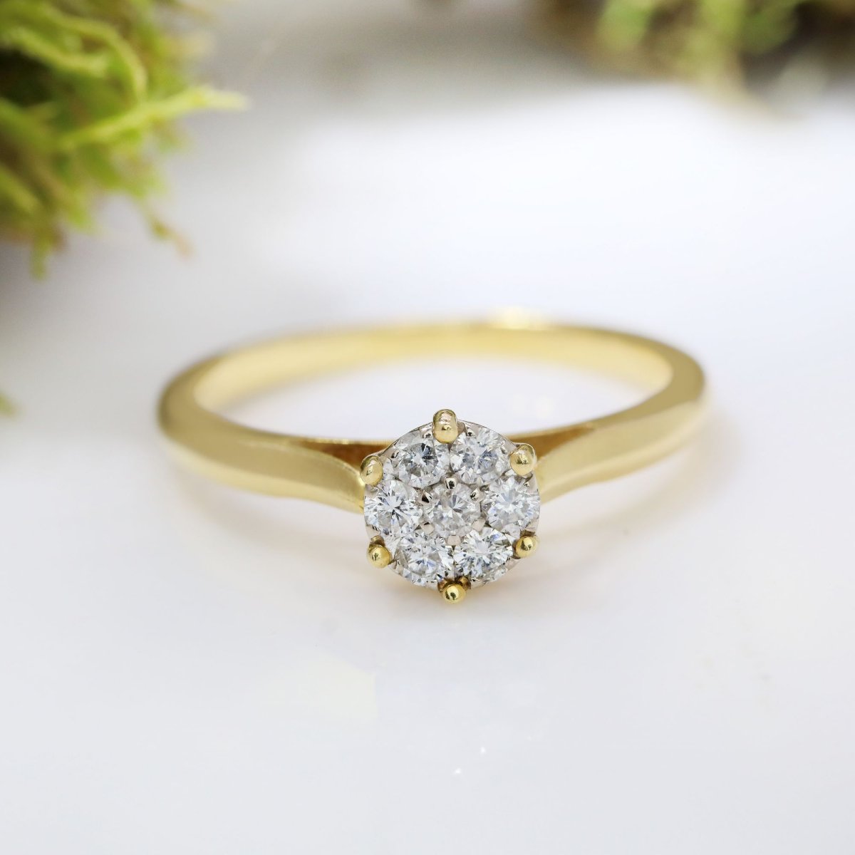 Bague or jaune fleur diamants-photo-3