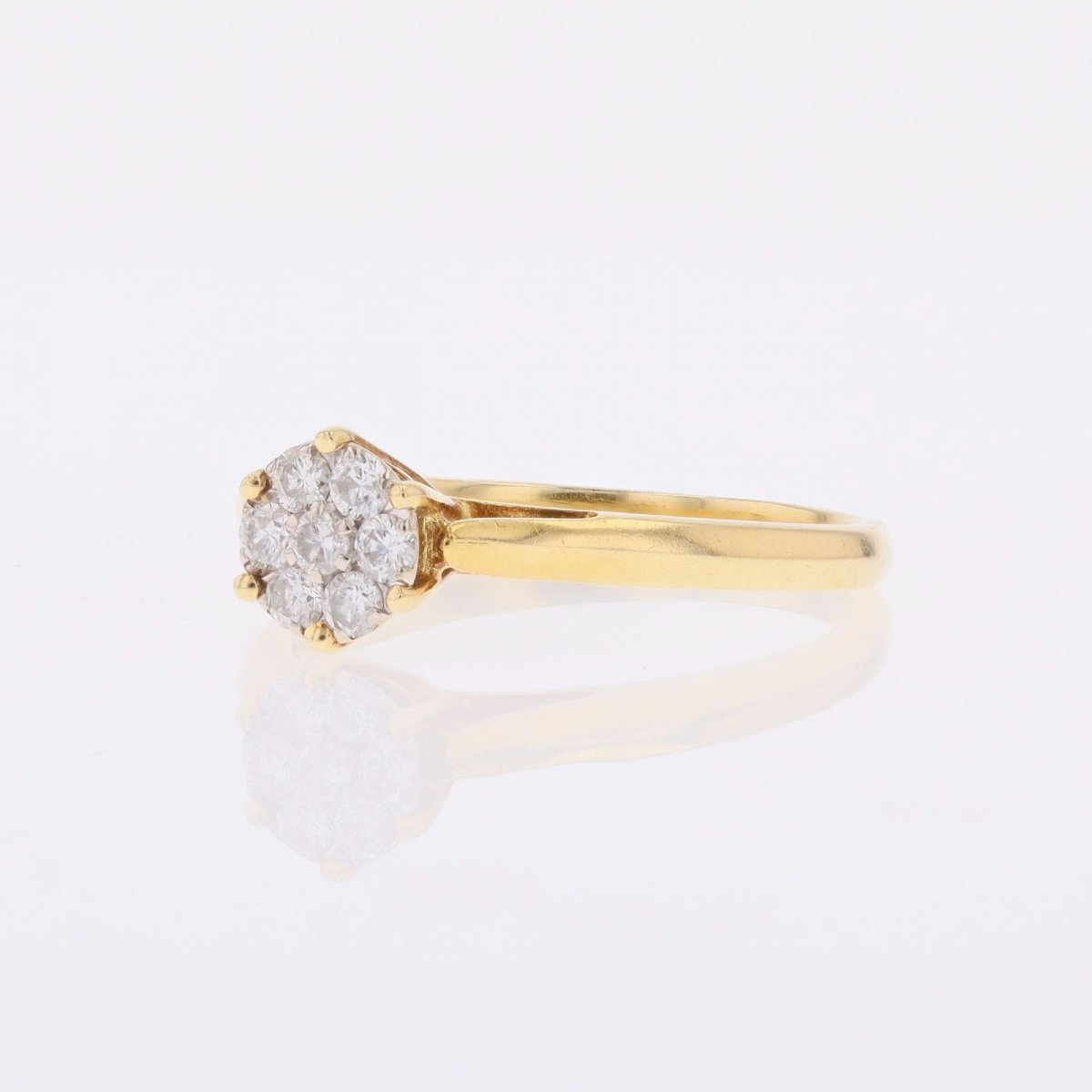 Bague or jaune fleur diamants-photo-4