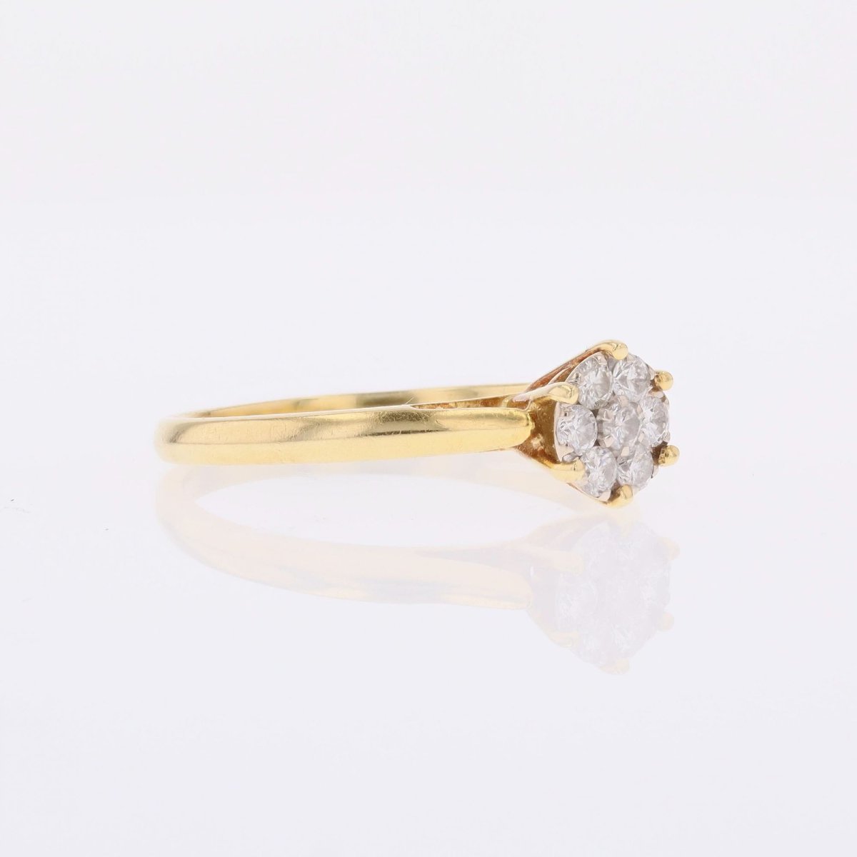 Bague or jaune fleur diamants-photo-1