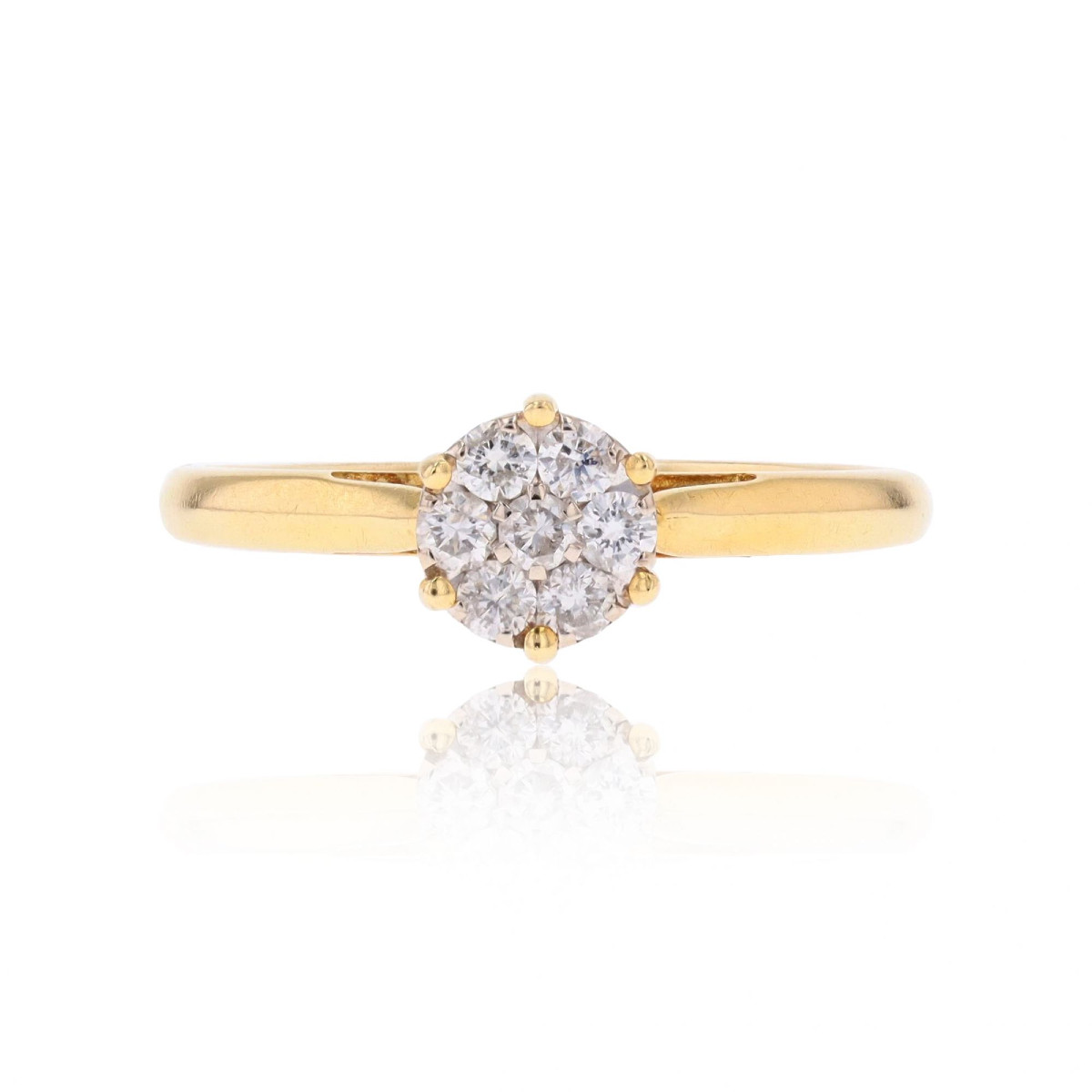 Bague or jaune fleur diamants