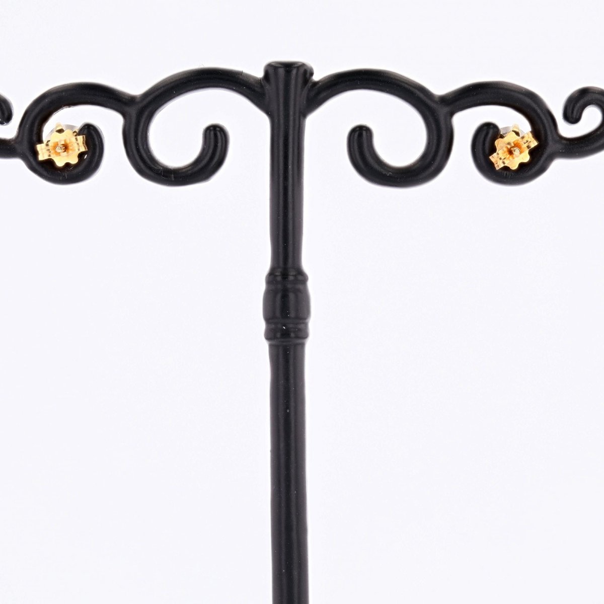 Earrings Yellow Gold Flower Diamonds-photo-4
