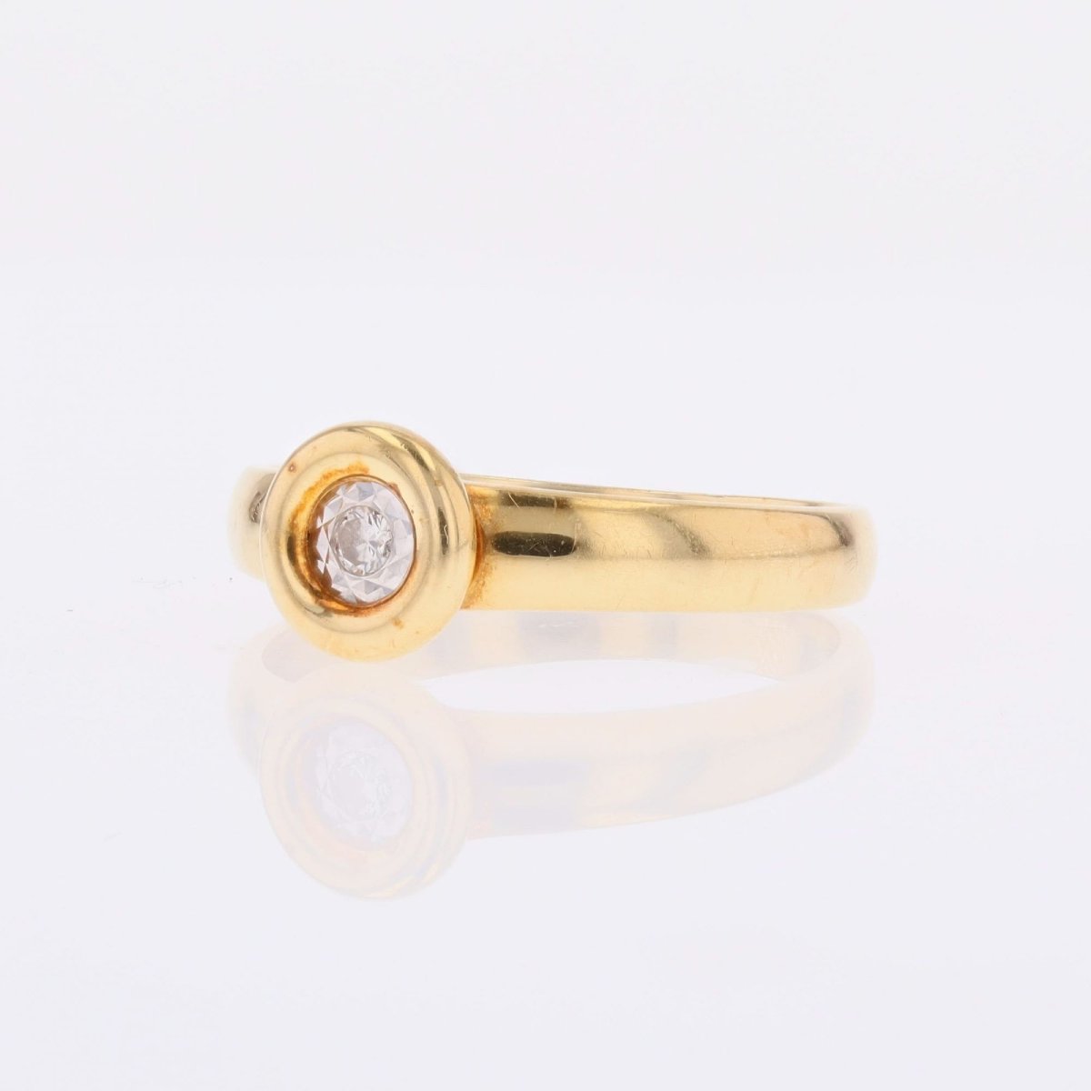 Bague or jaune rond diamant-photo-4