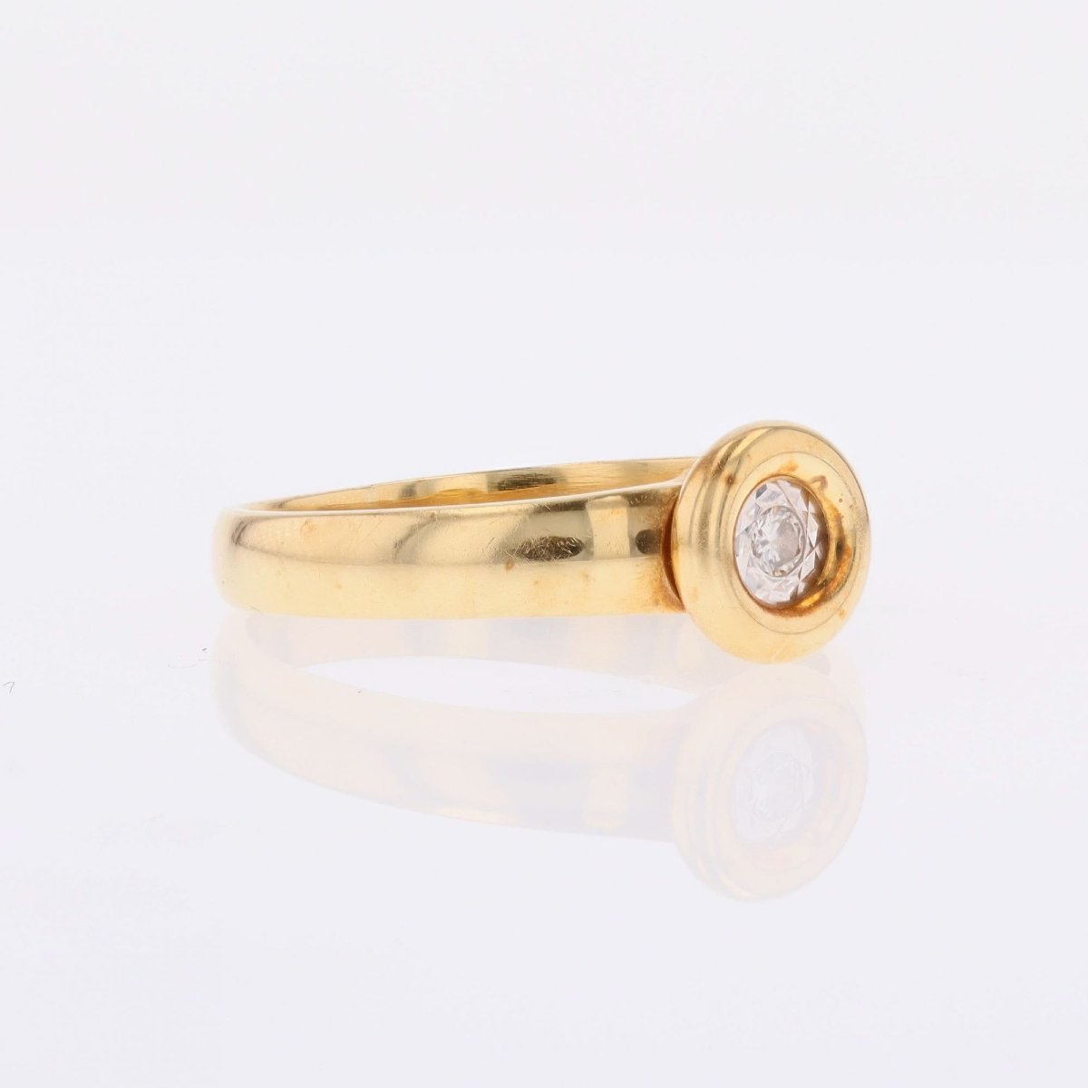 Bague or jaune rond diamant-photo-1