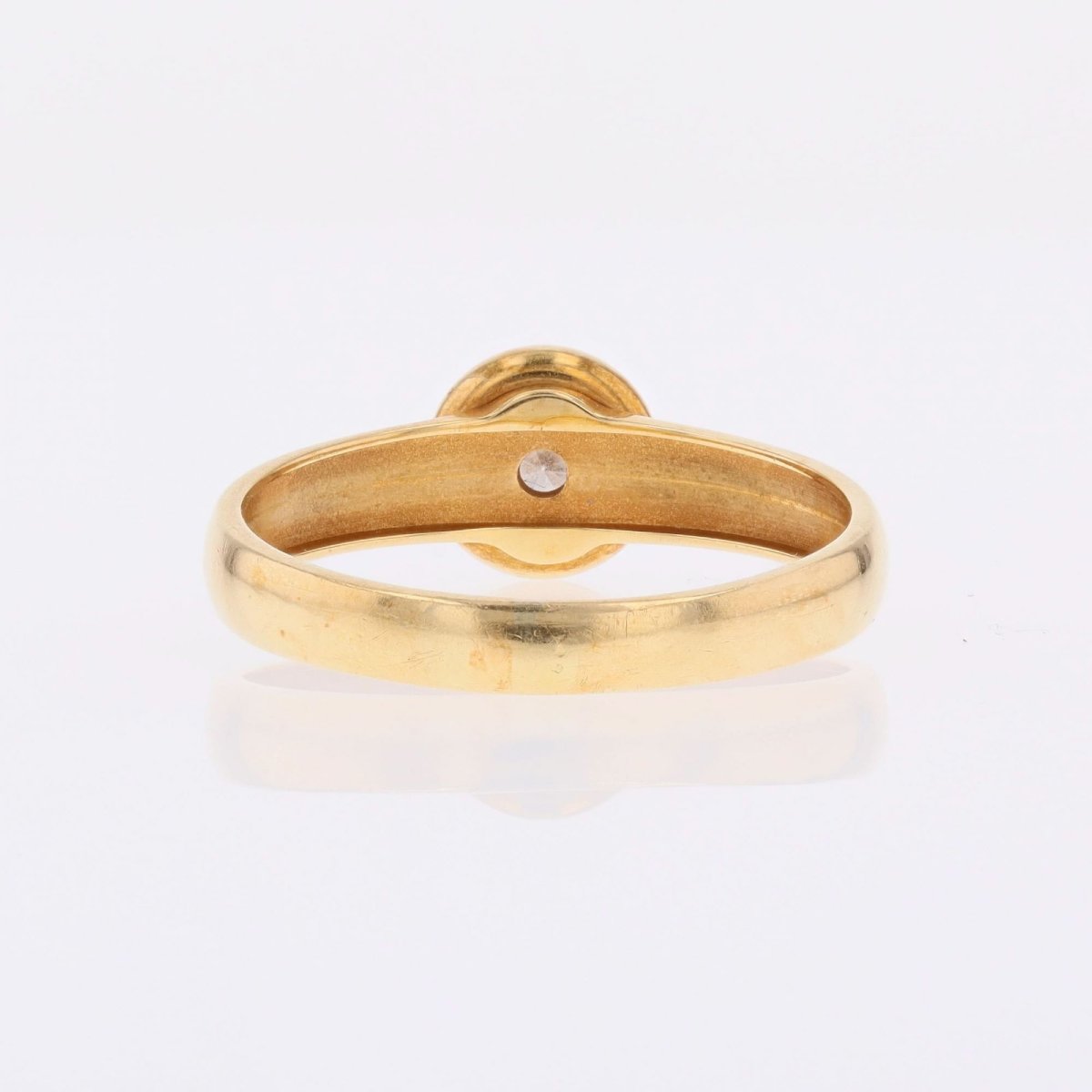 Bague or jaune rond diamant-photo-3