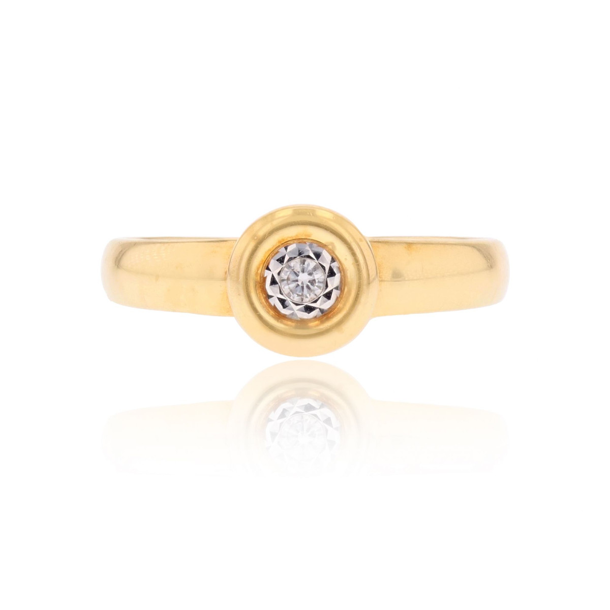 Bague or jaune rond diamant