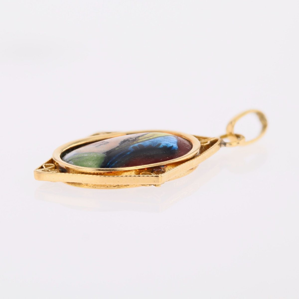 Pendant Limoges Enamel Yellow Gold-photo-4