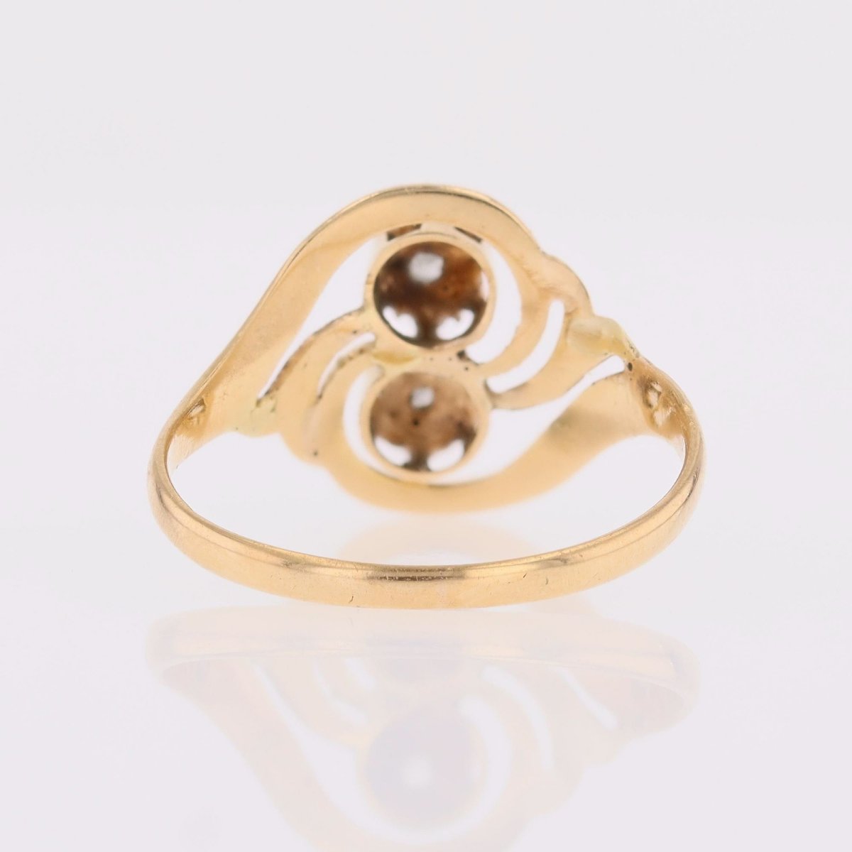 Toi Et Moi Antique Gold Diamond Ring-photo-4