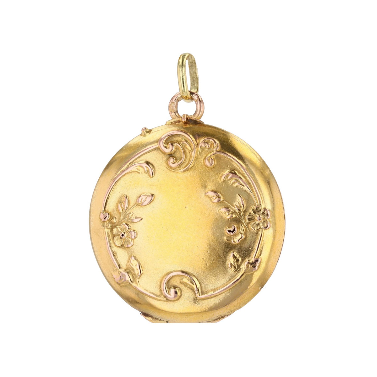 Médaillon rond or jaune ancien