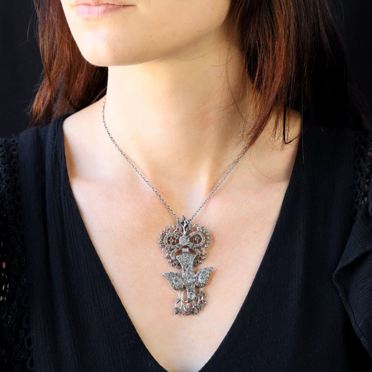 Collier ancien Saint Esprit argent-photo-2