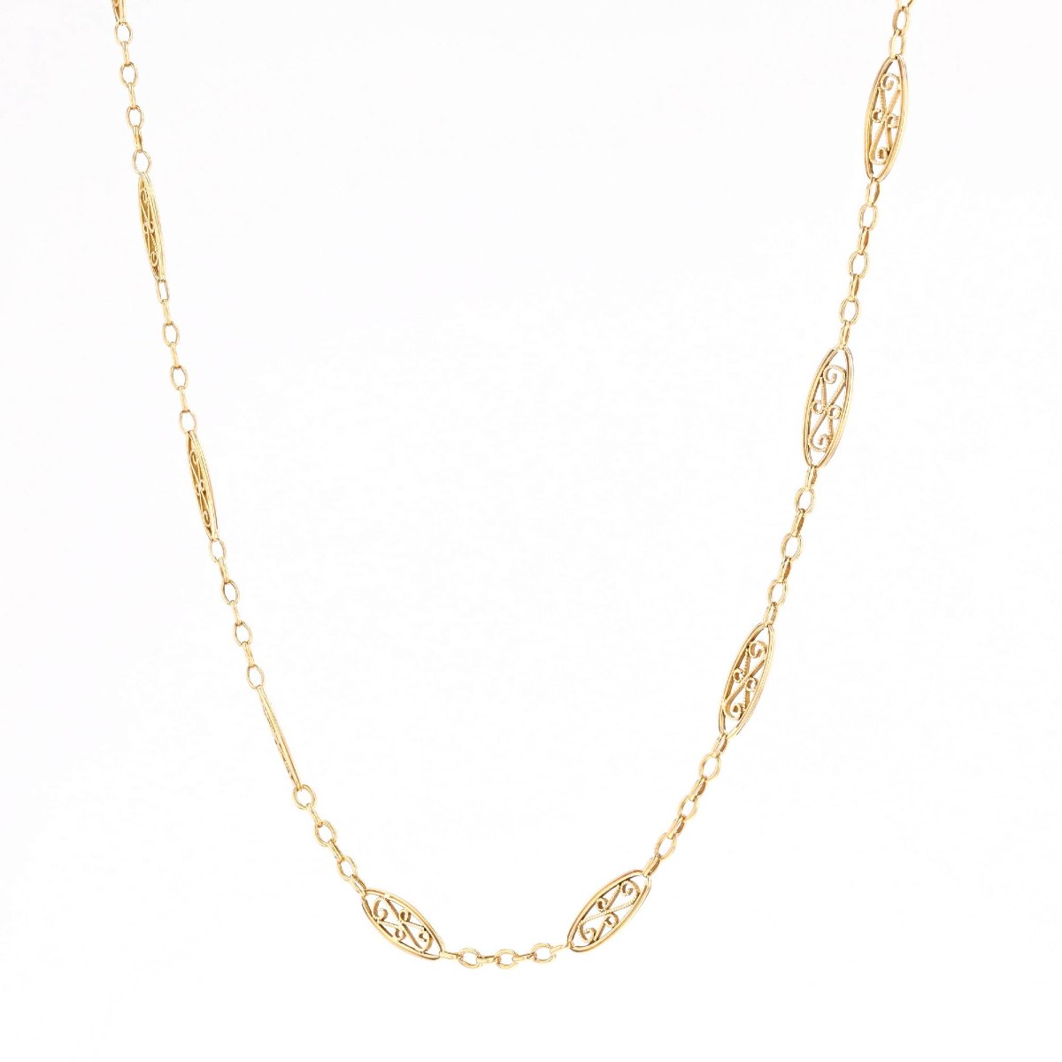 Antique Filigree Yellow Gold Chain-photo-1